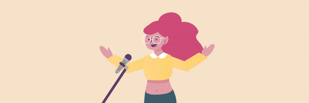 How-to-get-started-voice-overs-girl-talking-in-front-of-microphone